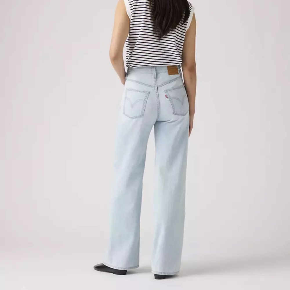 NWT Levi’s Ribcage Wide Leg Linen+ Denim Jeans - Picture 2 of 7